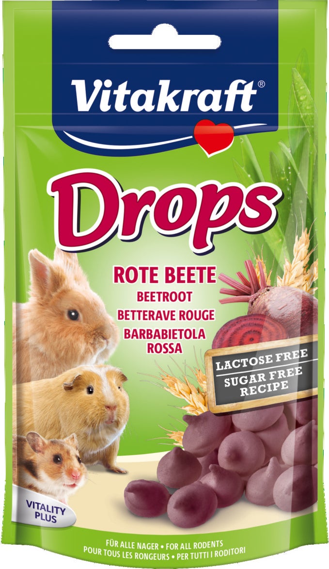 Vitakraft knaagdier- en konijnensnack Drops bieten lactosevrij 75 g