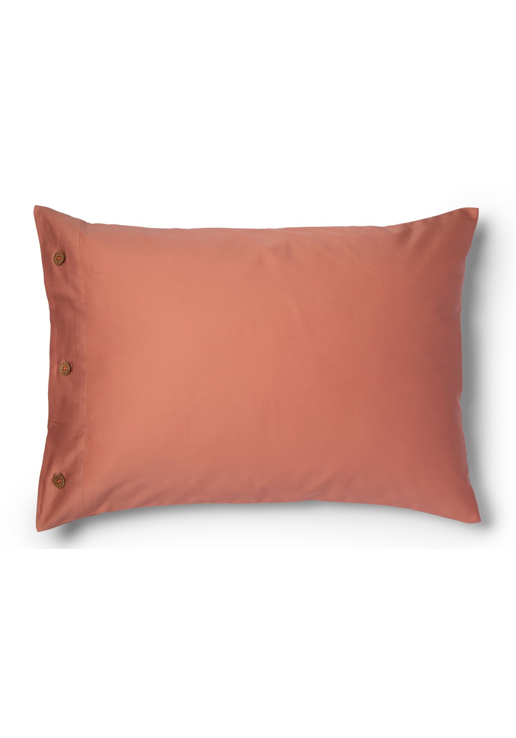 Storyfabrics Kissenbezug mit Kokosknöpfen Satin Terrakotta