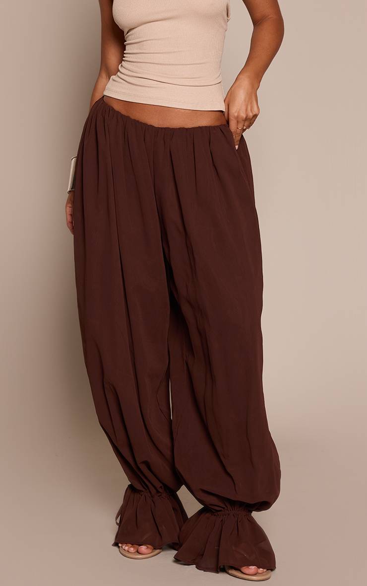 Chocolat Pantalon Ballon En Mousseline Petite Taille