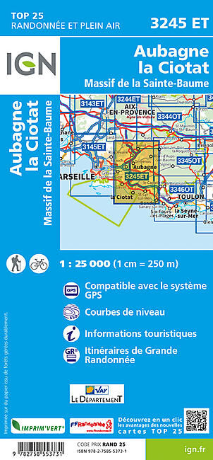 IGN - TOP25 3245 ET AUBAGNE LA CIOTAT 1 25 000