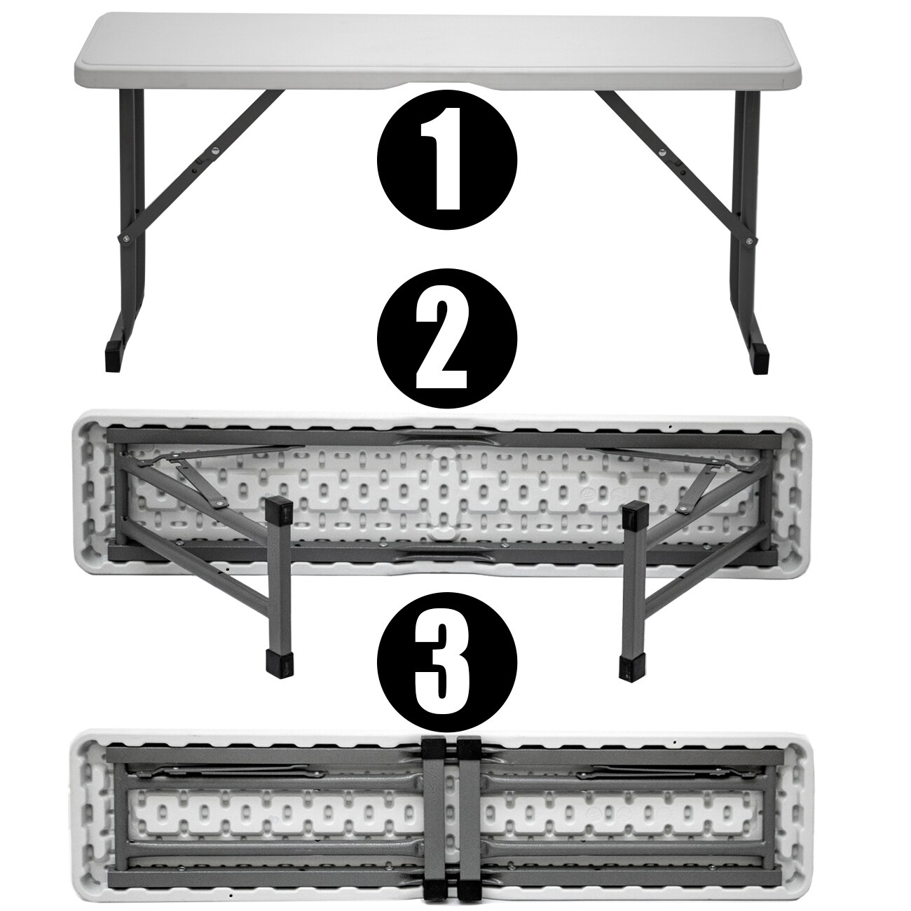 Bierzeltgarnitur für 4 Personen - 112 x 61 cm Bierbank Set - Tisch mit 2 Bänken
