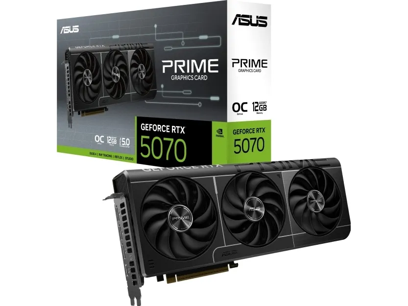 ASUS PRIME GeForce RTX 5070 12GB - OC Edition - grafikkort - GeForce RTX 5070 - 12 GB GDDR7 - PCI Express 5.0 - 3 x DisplayPort, HDMI