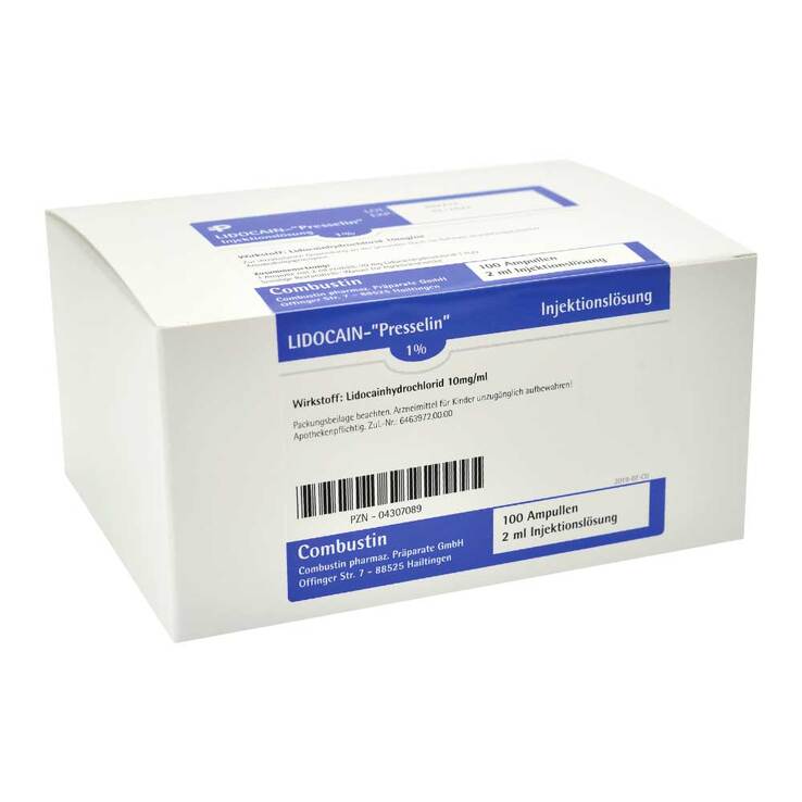 Lidocain Presselin 1% Injektionslösung, 50X2 ml