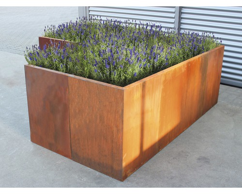 Klassieke verhoogde tuinbak Palatino Urban 300 x 200 x 70 cm in L-vorm Cortenstaal