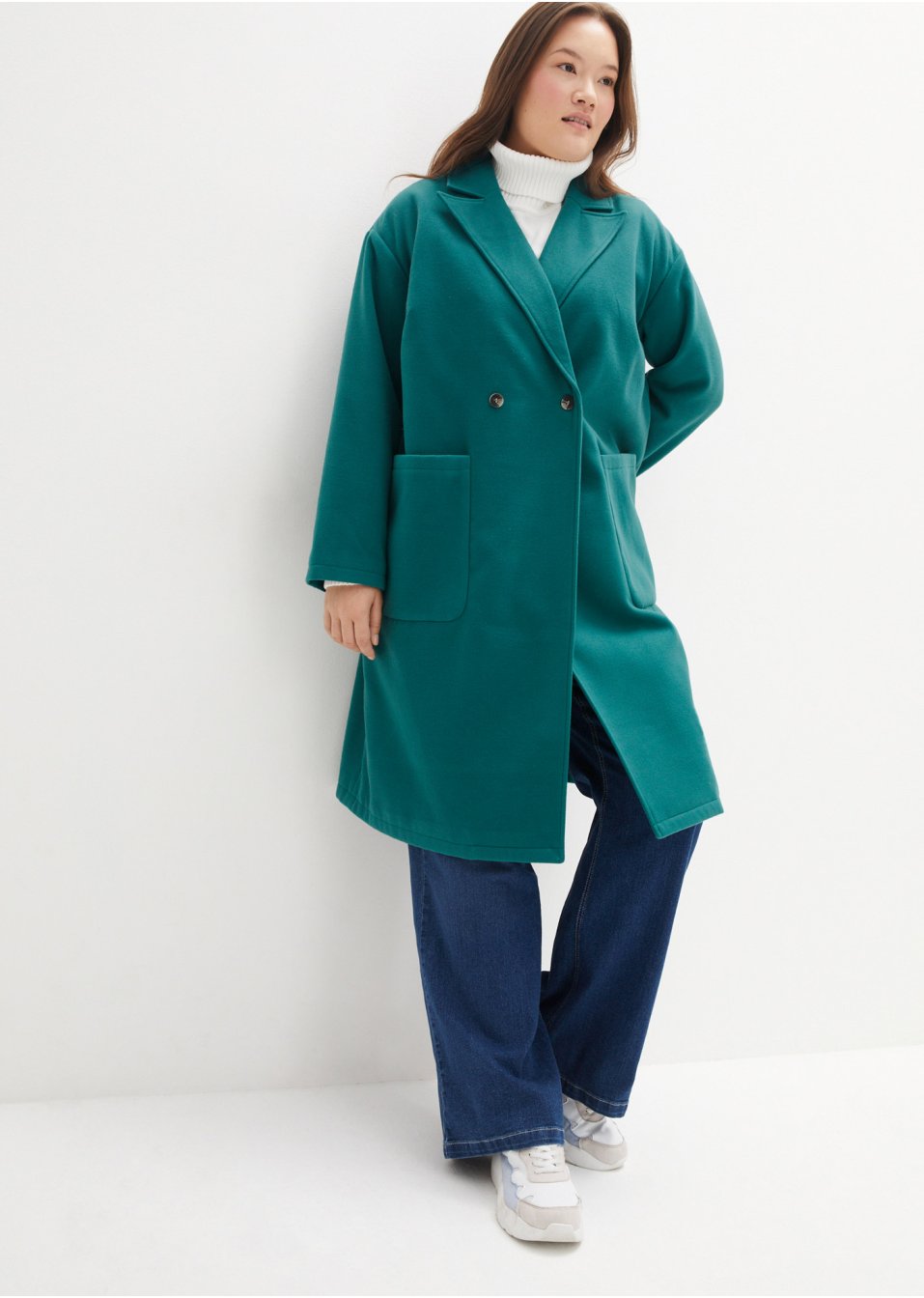 Manteau décontracté imitation laine