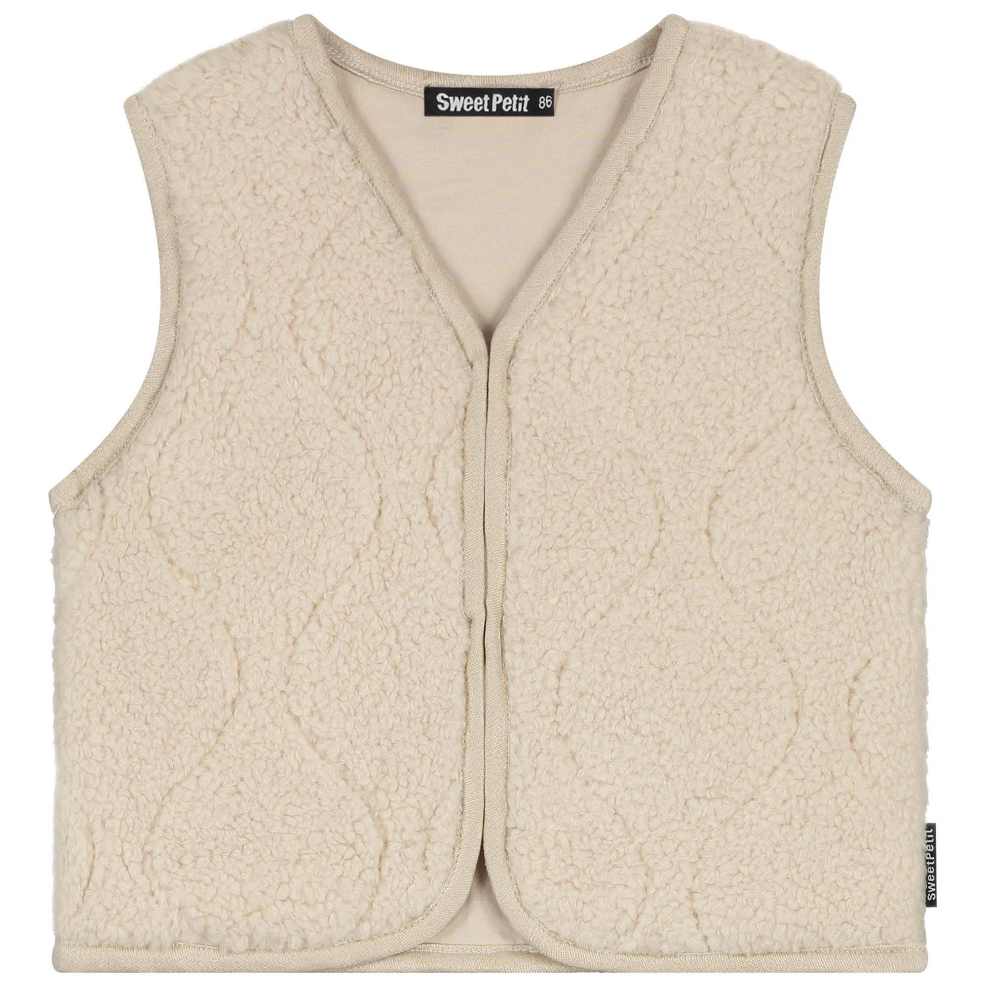 Sweet Petit baby gilet Inez mouwloos effen beige