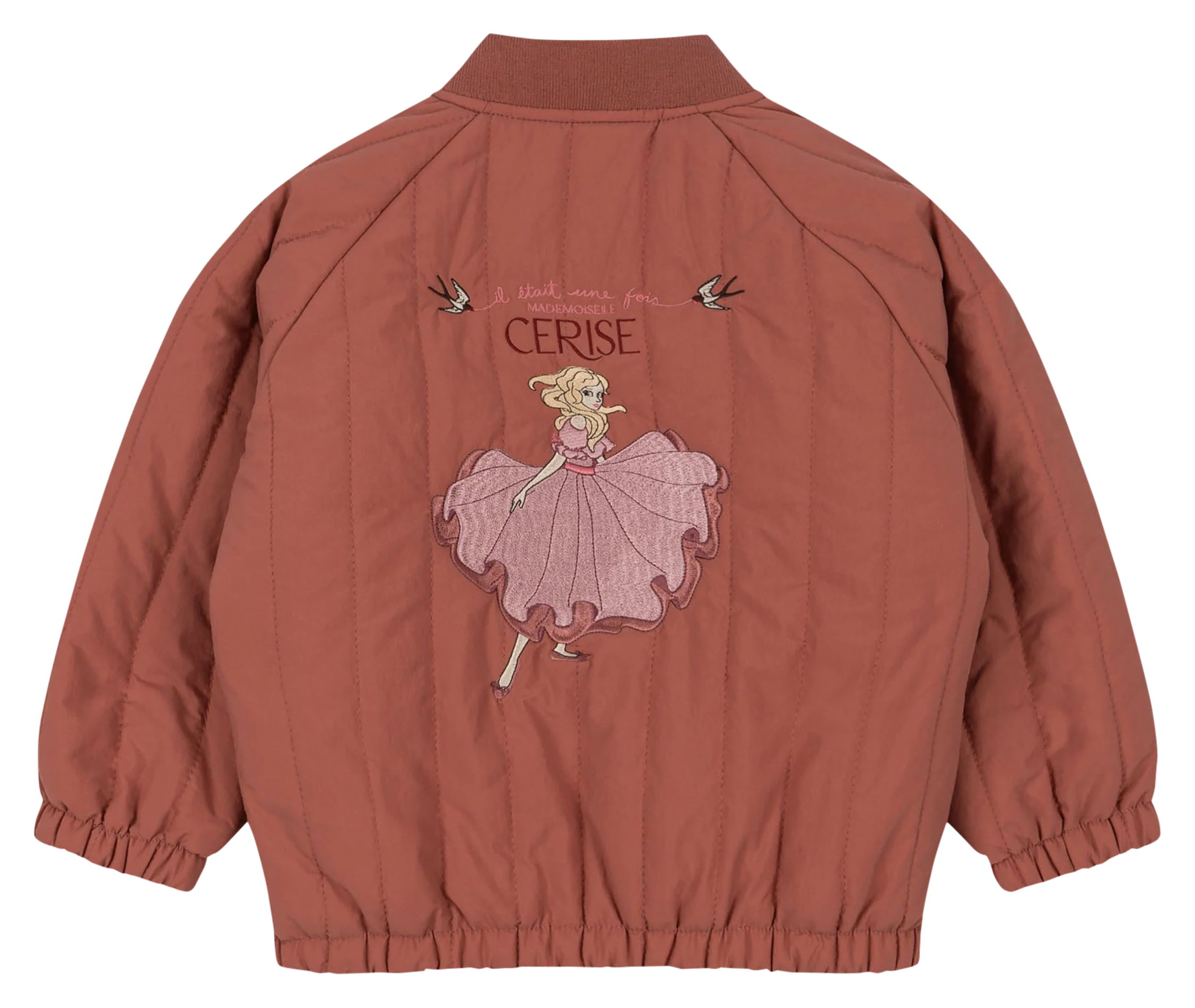 JUNO - Veste matelassé brodé | Rose