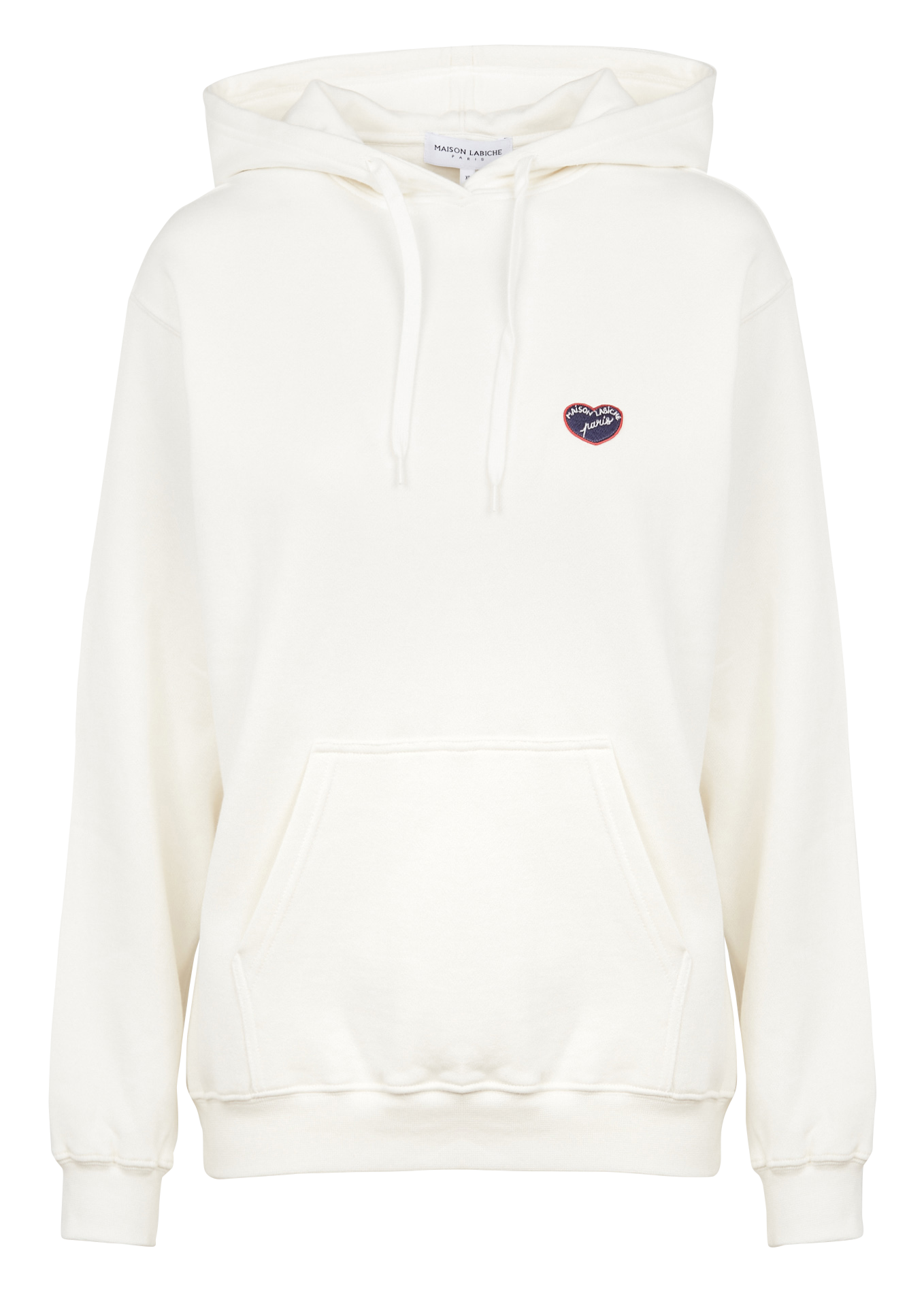 REAUMUR PATCH MLB PARIS - Sweat col rond à empiècement brodé MAISON LABICHE paris en coton et lin mélangés | Blanc