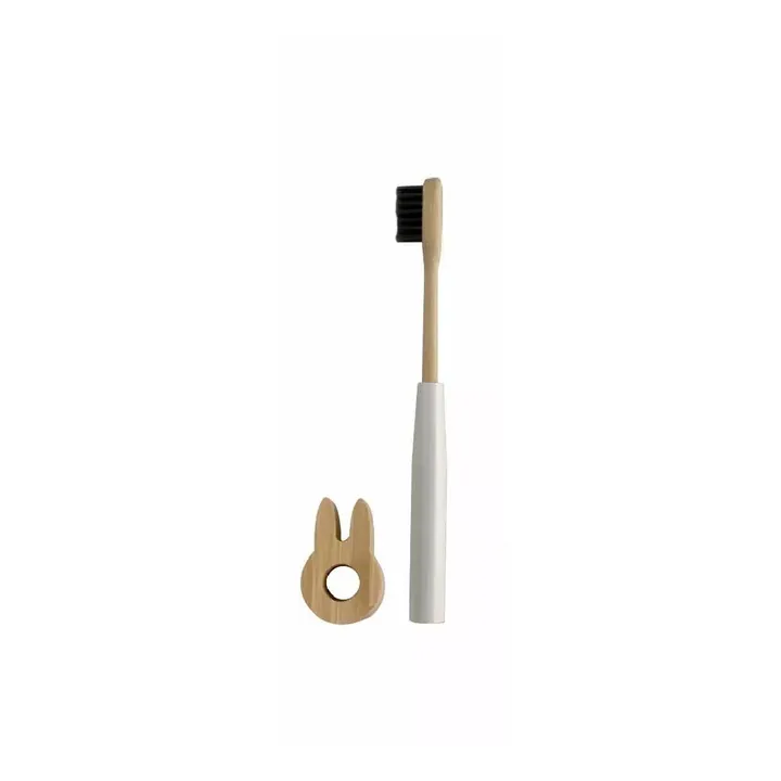 Cookut Brosse à dents complète enfant rechargeable, avec socle en bois  | Blanc