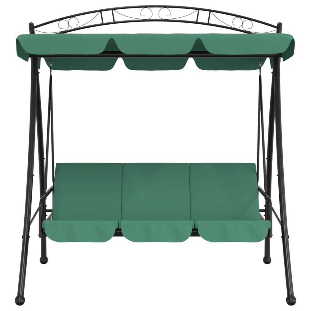 Balancelle de jardin avec auvent vert 198 cm tissu et acier