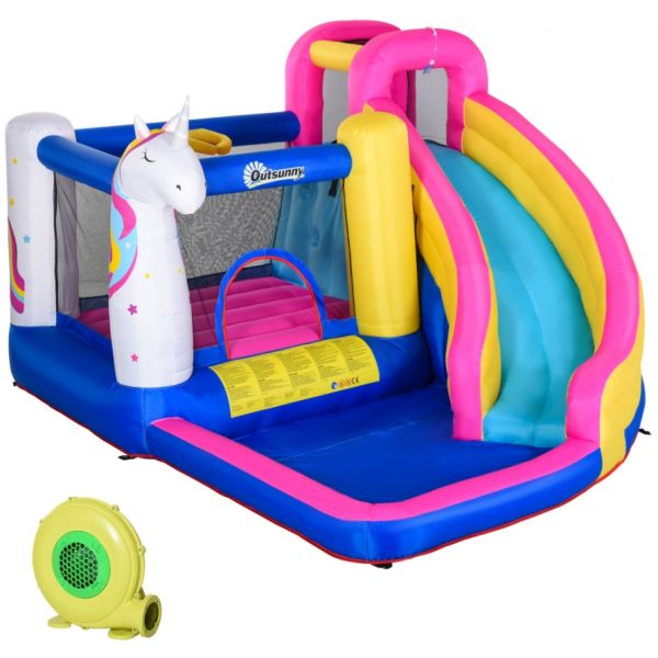Outsunny Castelo Insuflável E Bolsa De Transporte 380x320x210 Cm Multicolor