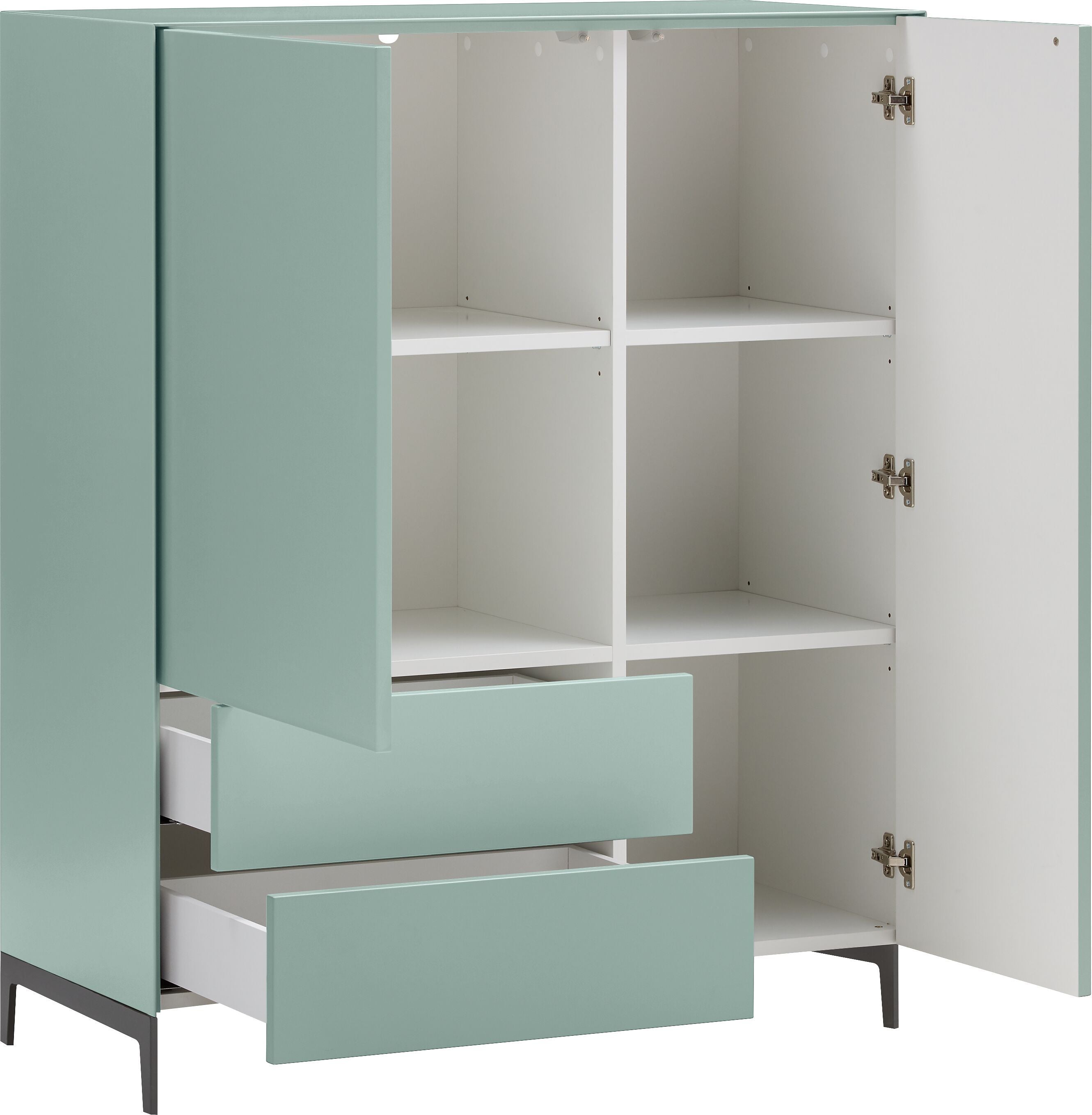 LUX Highboard - Hellblau / B: 100.0 cm x T: 46.0 cm x H: 123.5 cm