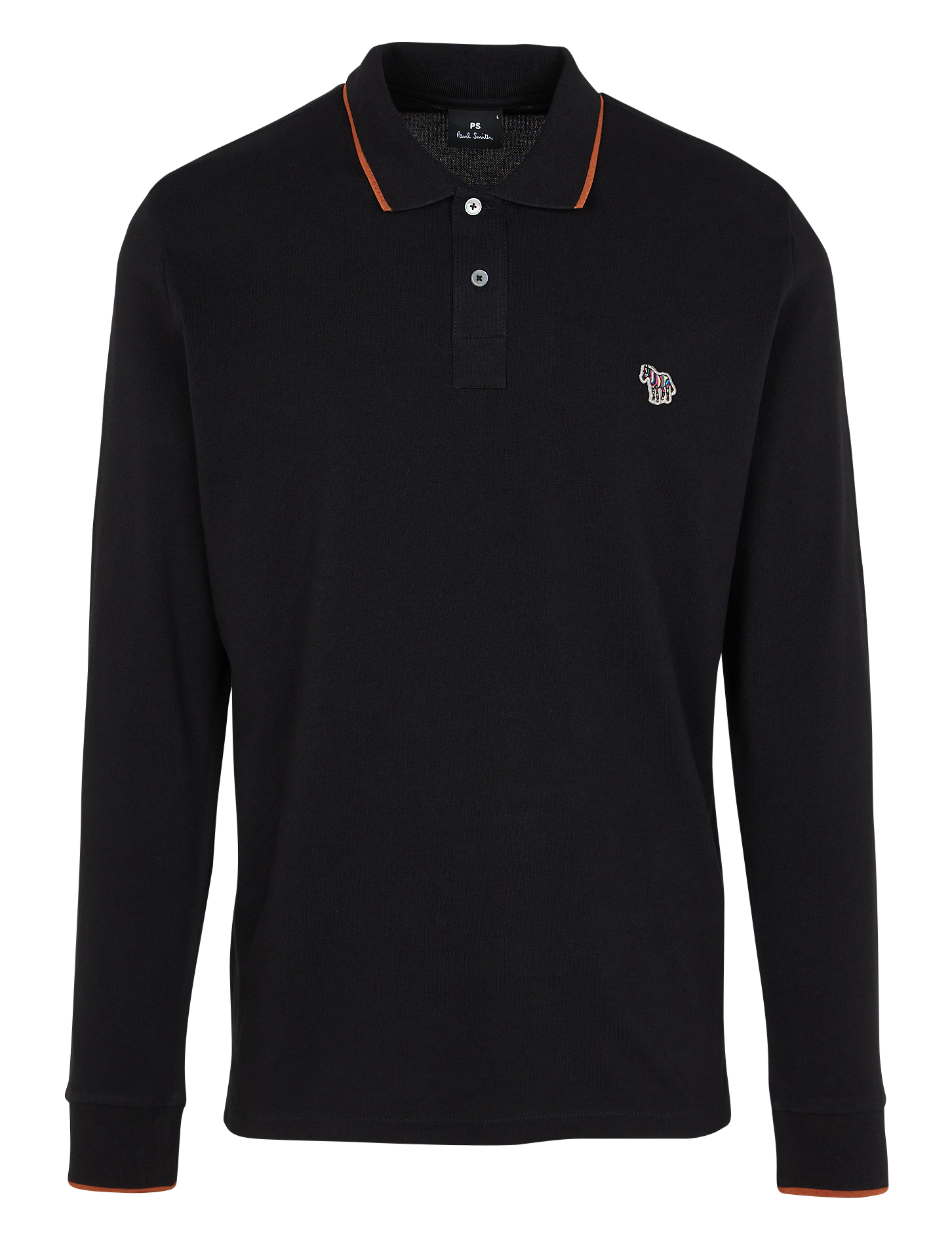 Polo manches longues en coton organique | Noir