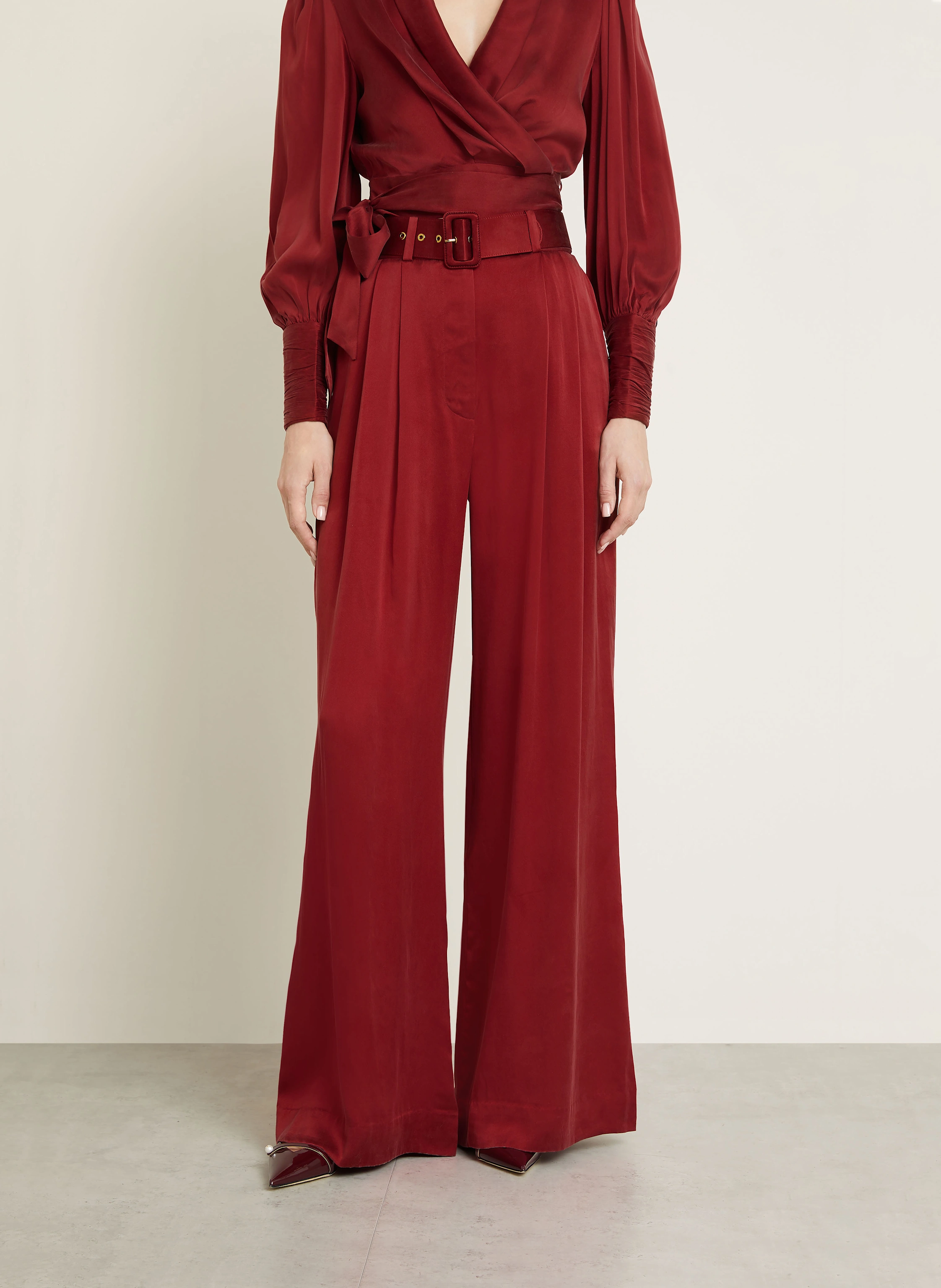 ZIMMERMANN Satin-Marlenehose aus Seide