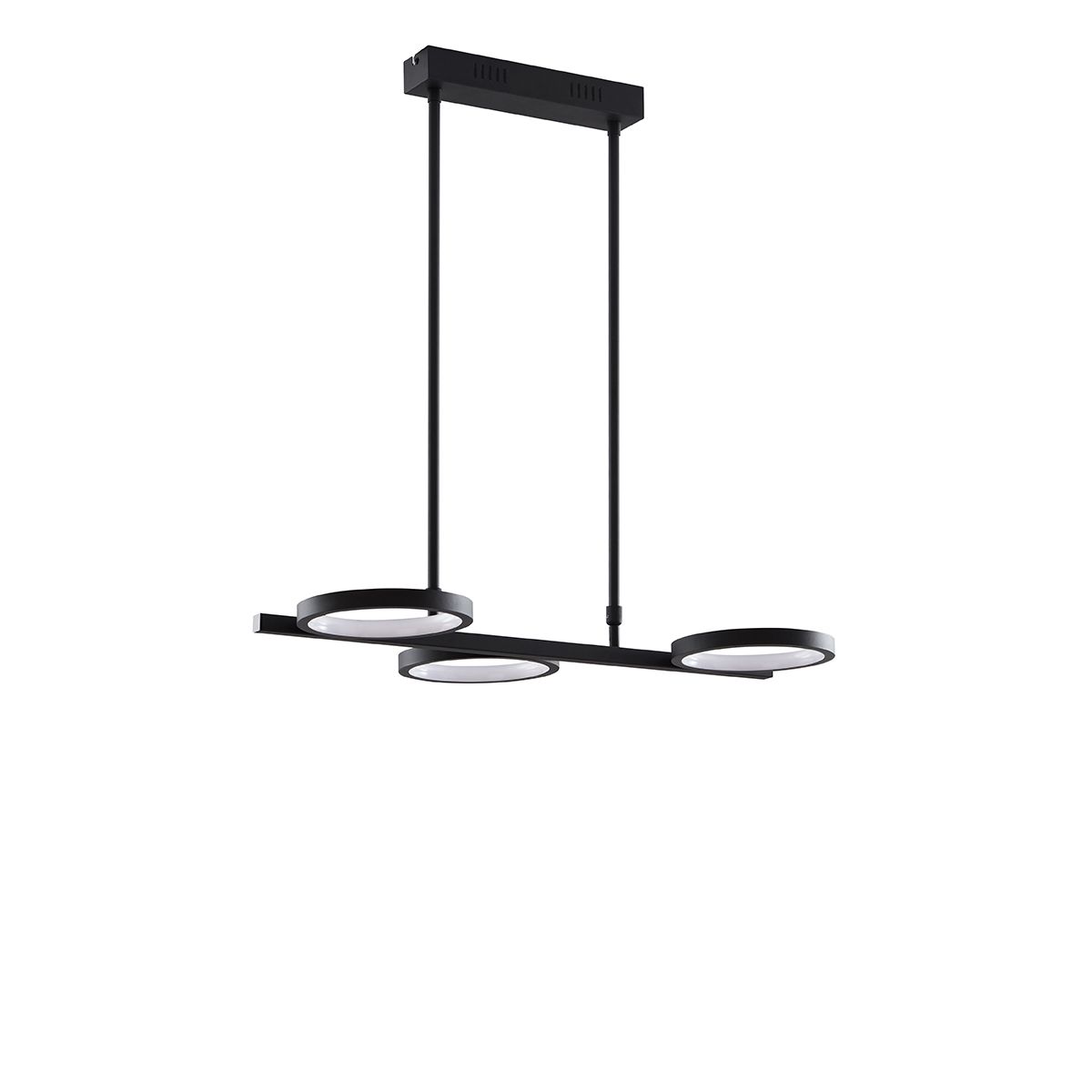 Moderne hanglamp zwart incl. LED 3-staps dimbaar 3-lichts - Vivé