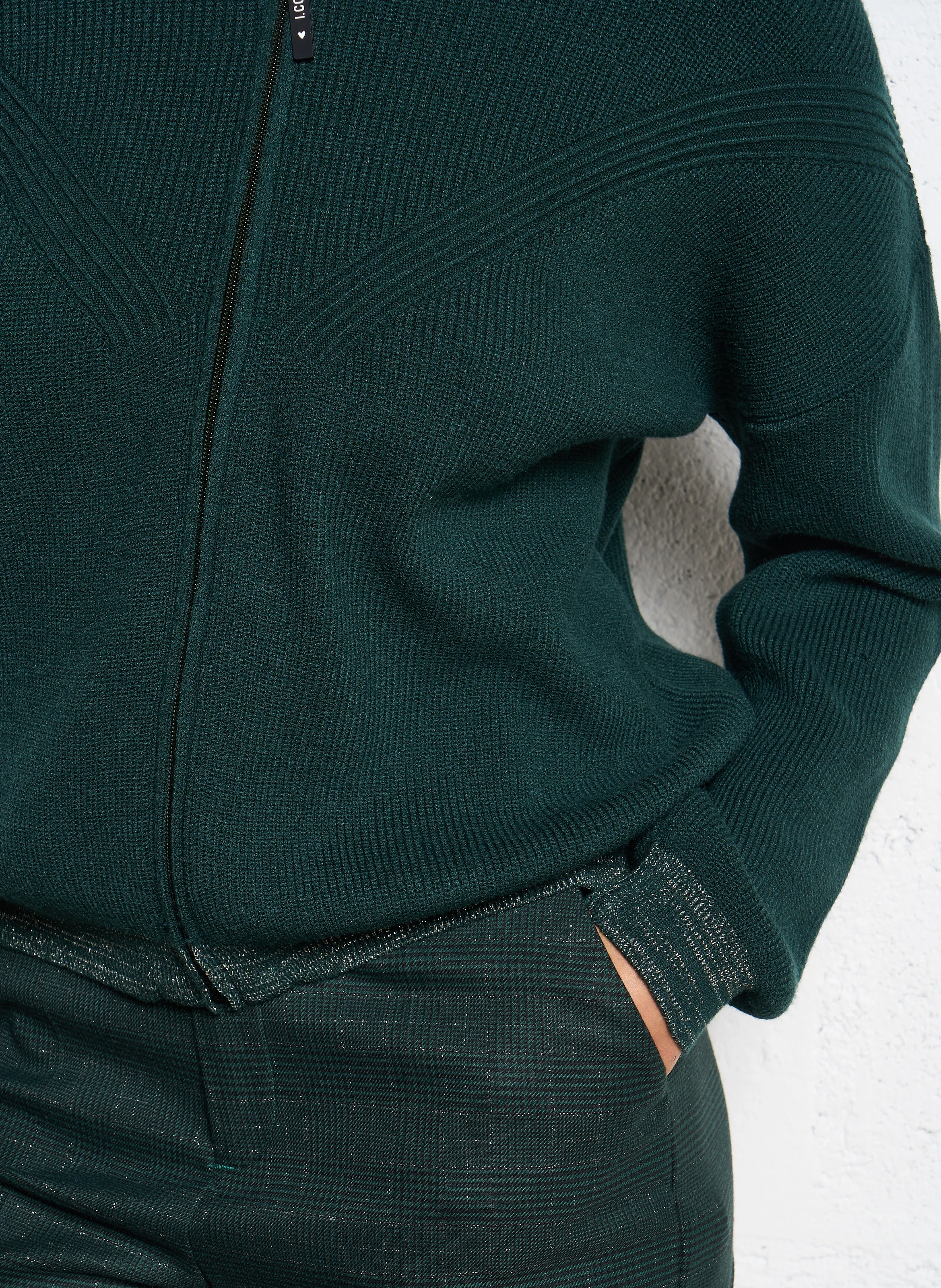 Gilet droit à capuche | Vert
