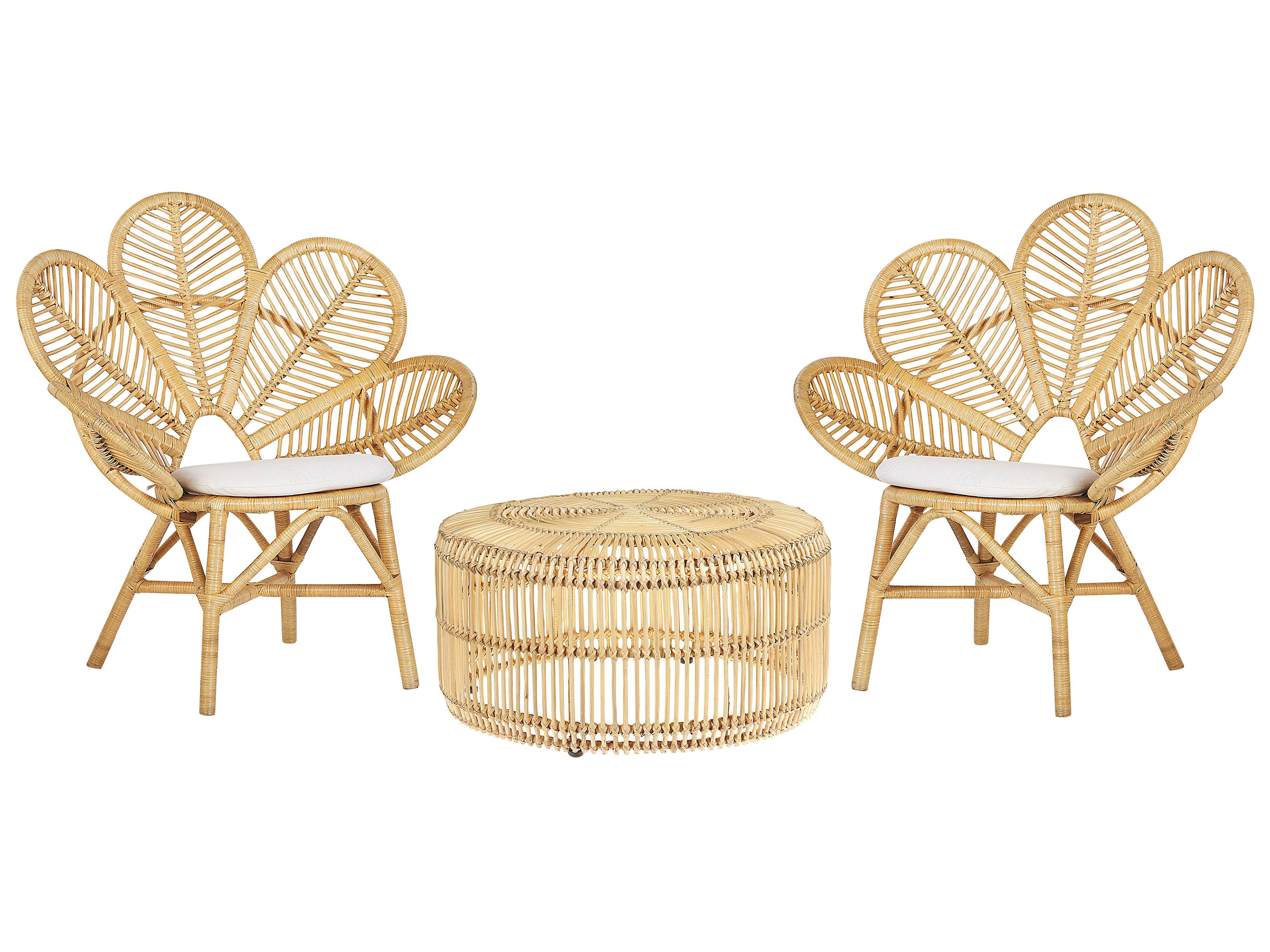Bistroset met kussens FLORENTINE / LIMNI Rotan Beige