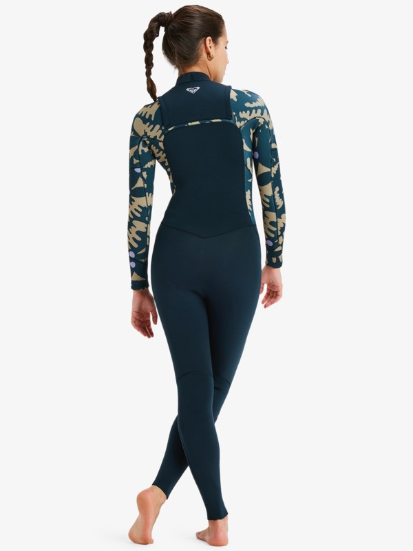 4/3 Swell Natural Combinaison de surf zip poitrine Noir Femme