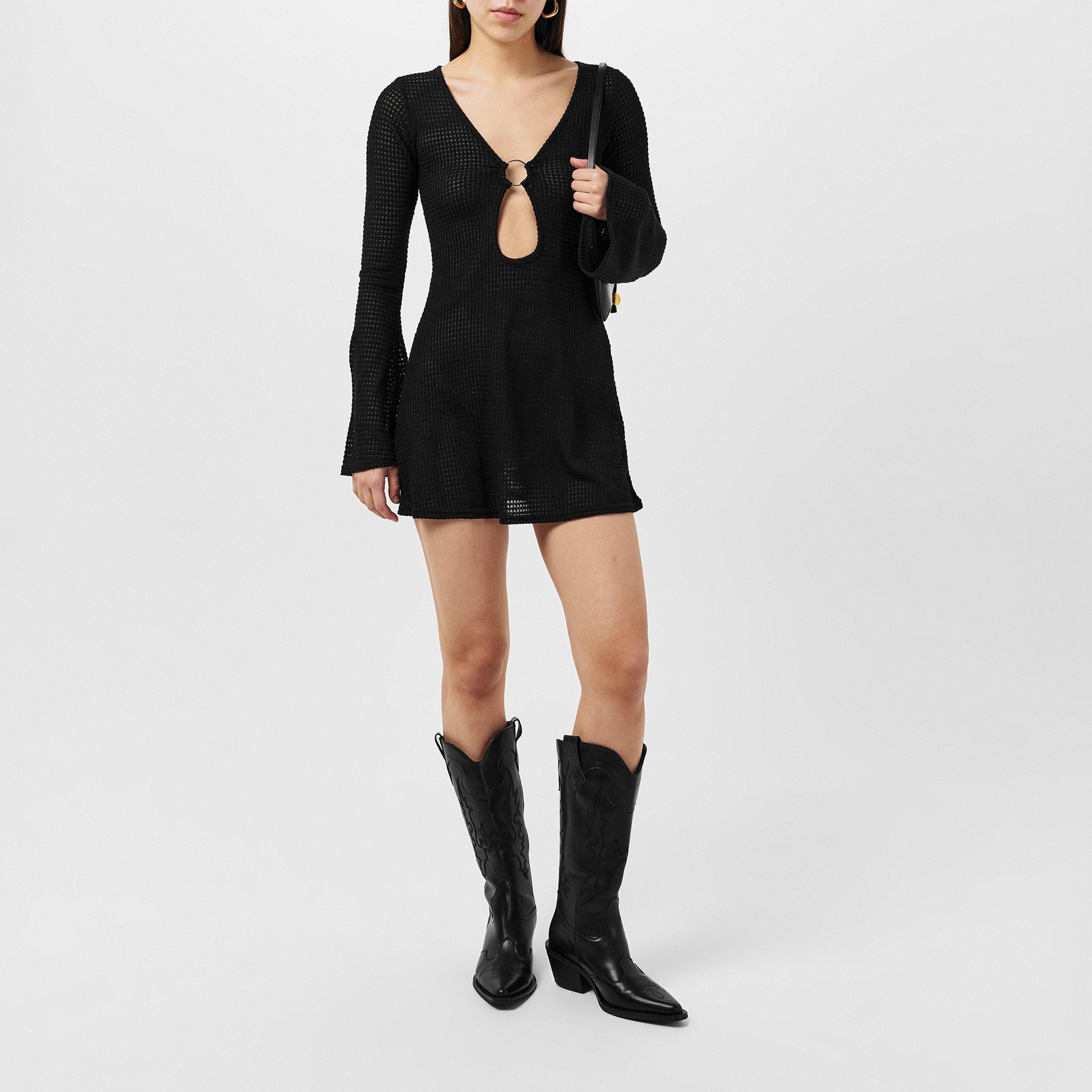 Missy Empire ME Fluted Sleeve Knit Dress Womens