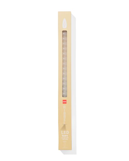 Bougie LED nervurée avec cire Ø2,5 x 29 ivoire