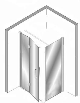 Plieger Panorama douchecabine met vouwdeur 90x90cm chroom