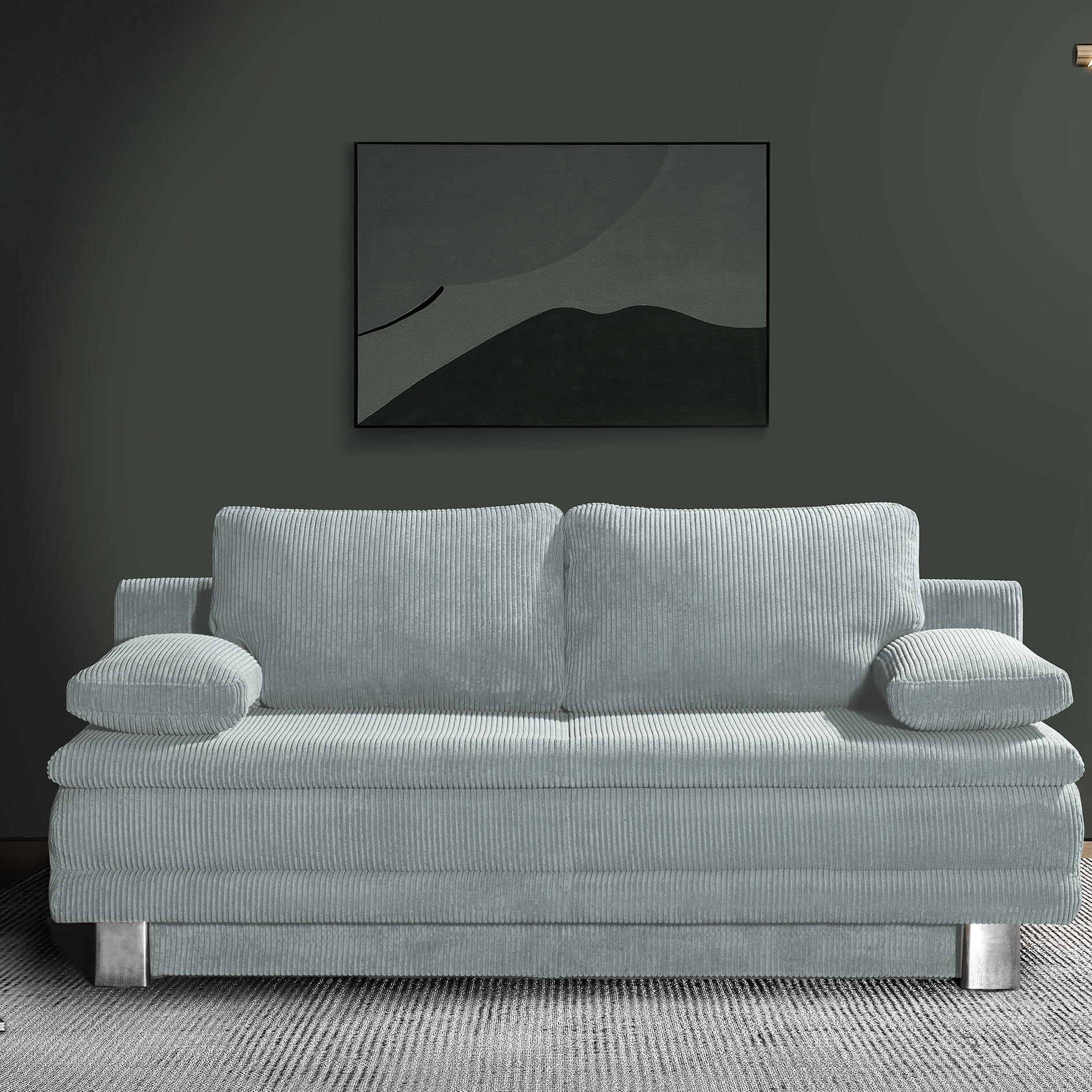 Schlafsofa - mint - mit Staukasten - 194 cm breit