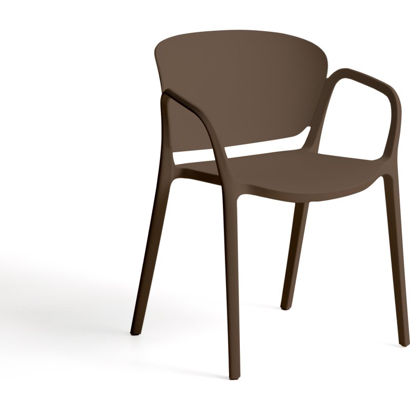 Chaise empilable d’extérieur Ania marron foncé