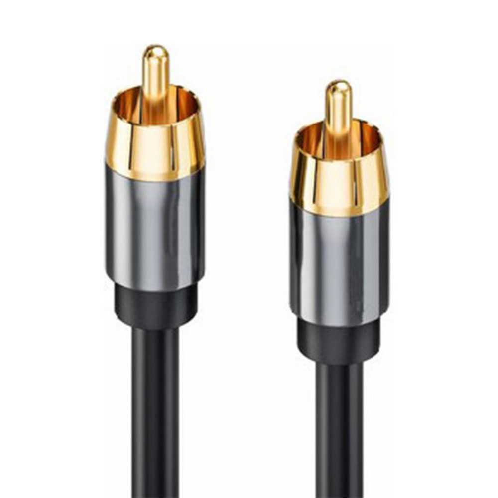 (1m) Mono Stereo-Cinch Audiokabel RCA mit vergoldeten Kontakten - Schwarz