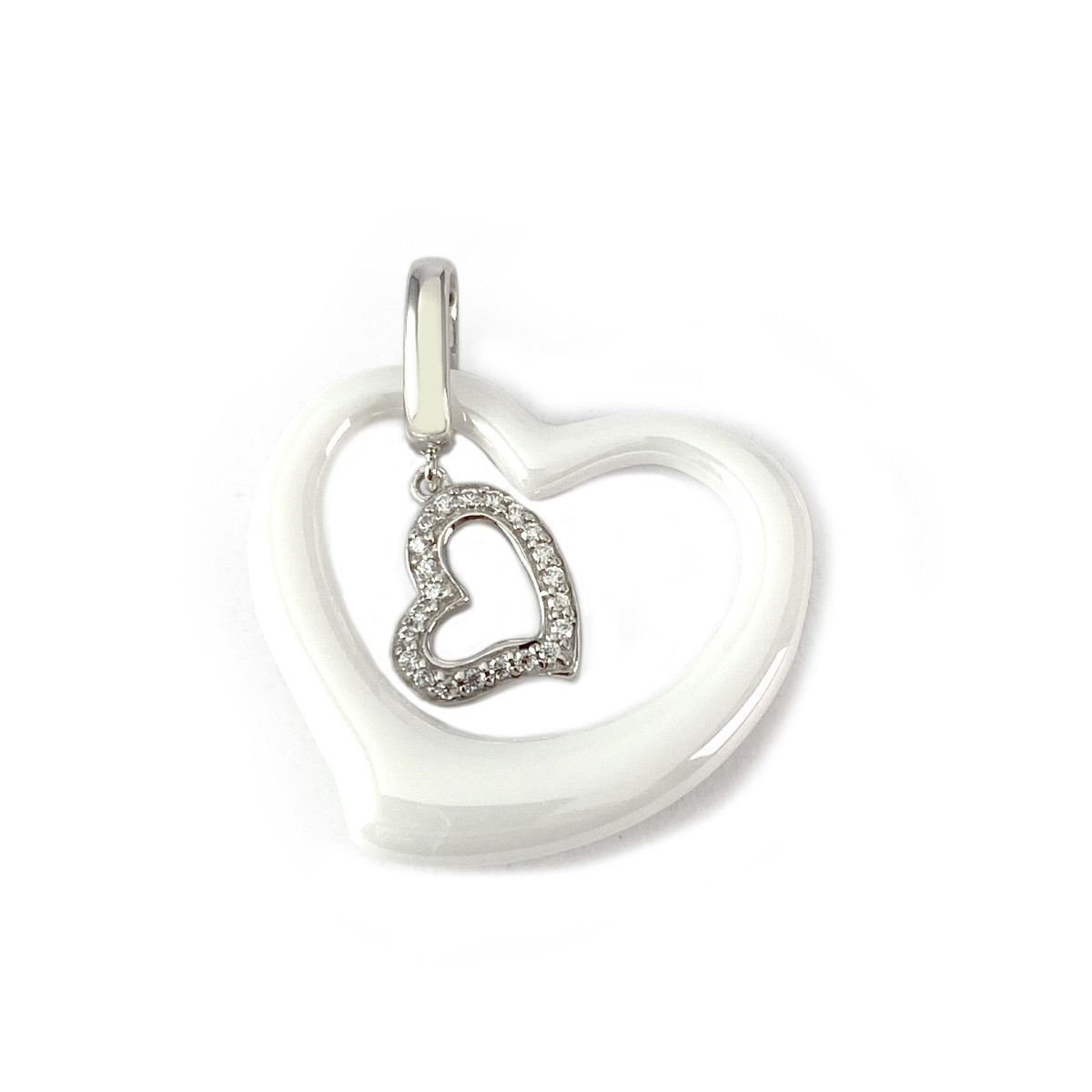 Pendentif d'occasion argent 925 céramique zirconia