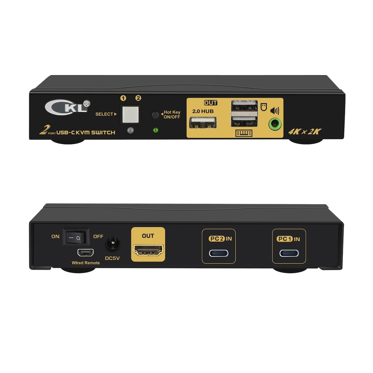 NÖRDIC 2 til 1 USB-C til HDMI 2.0 KVM-svitsj, 4K60Hz