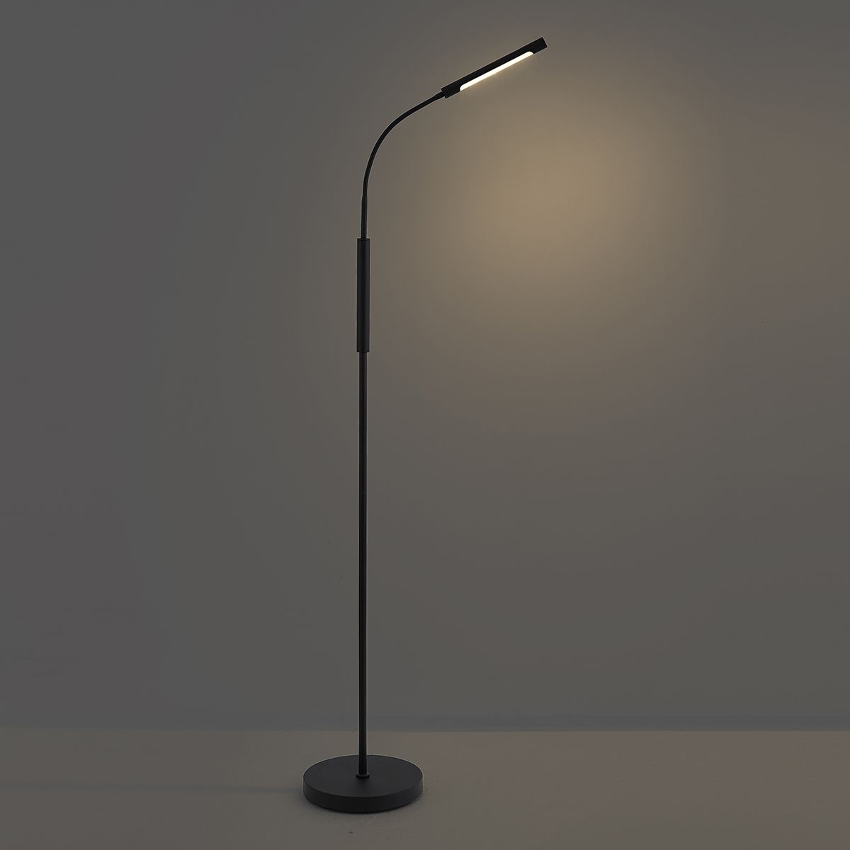 Moderne vloerlamp zwart incl. LED 3-staps dimbaar oplaadbaar - Statler