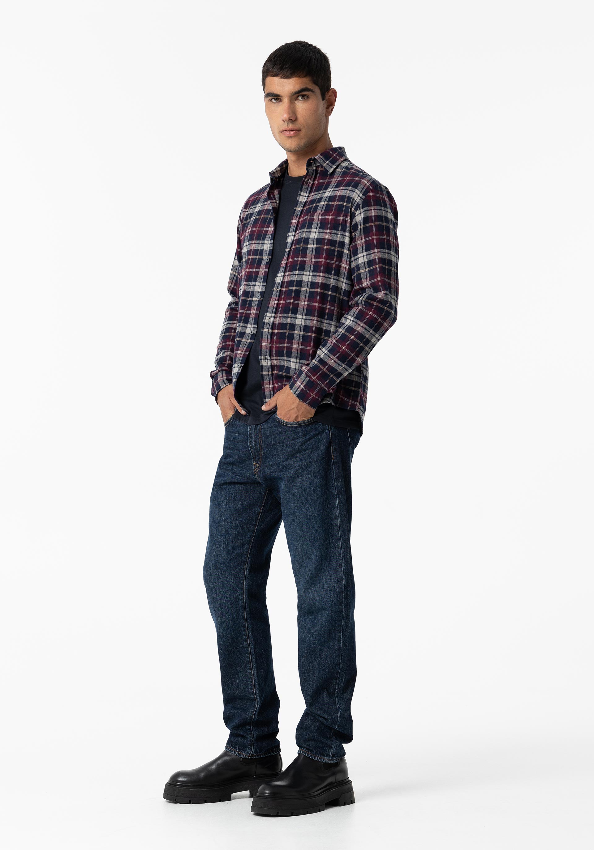 Camisa Regular Fit de Flanela Xadrez