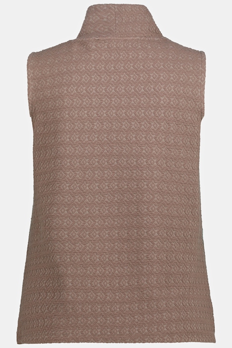 Sweattop, 3D-Struktur, Stehragen, ärmellos, Biobaumwolle