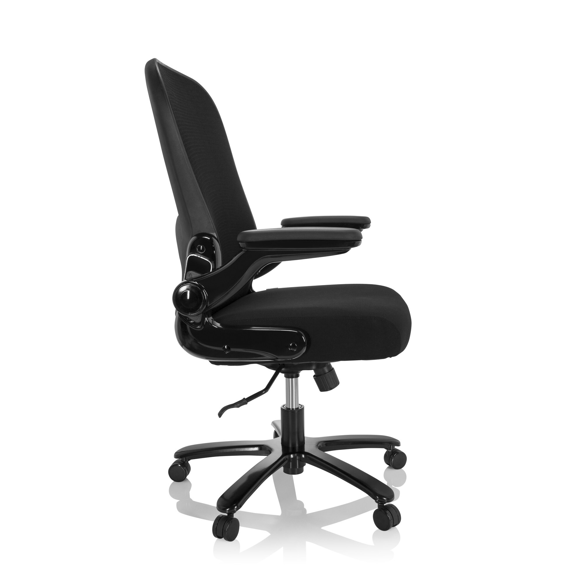 XXL Drehstuhl INSTRUCTOR SW I Stoff/Netzstoff mit abklappbaren Armlehnen hjh OFFICE