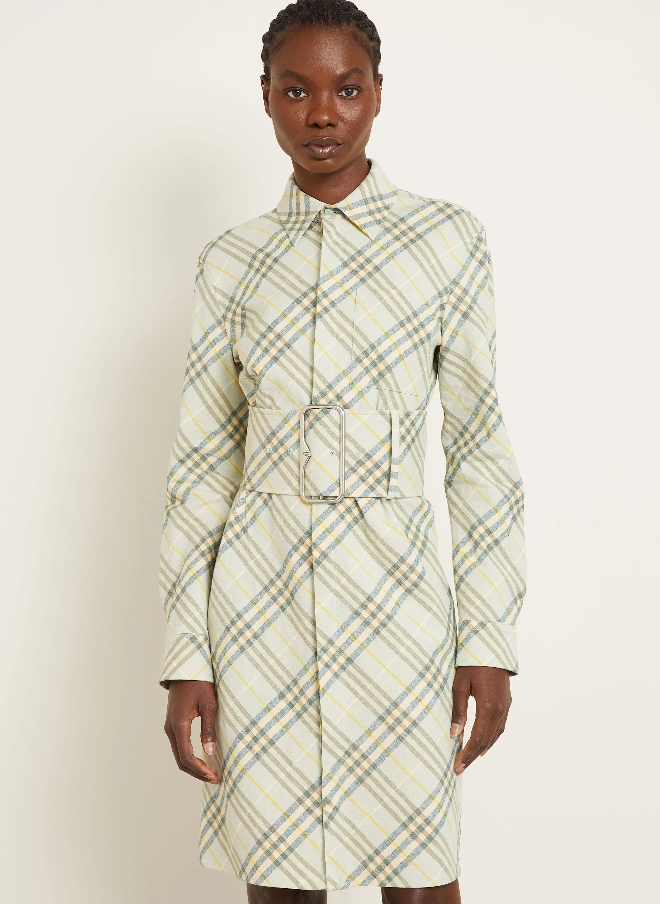 BURBERRY Hemdblusenkleid aus Leinen