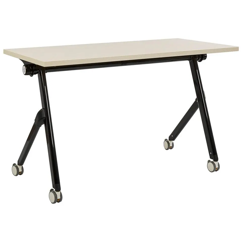 BENDI - Bureau verstelbaar - Lichtbruin/Zwart - 120 x 60 cm - Metaal