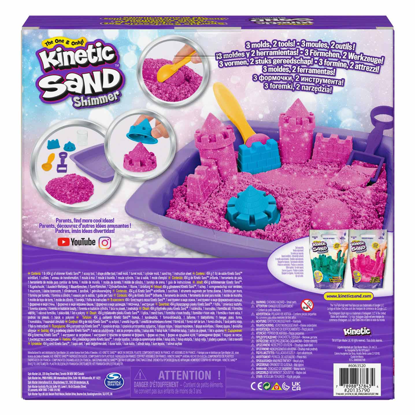 Kinetic Sand - Shimmer Zandkasteel Set Roze, 453gr.