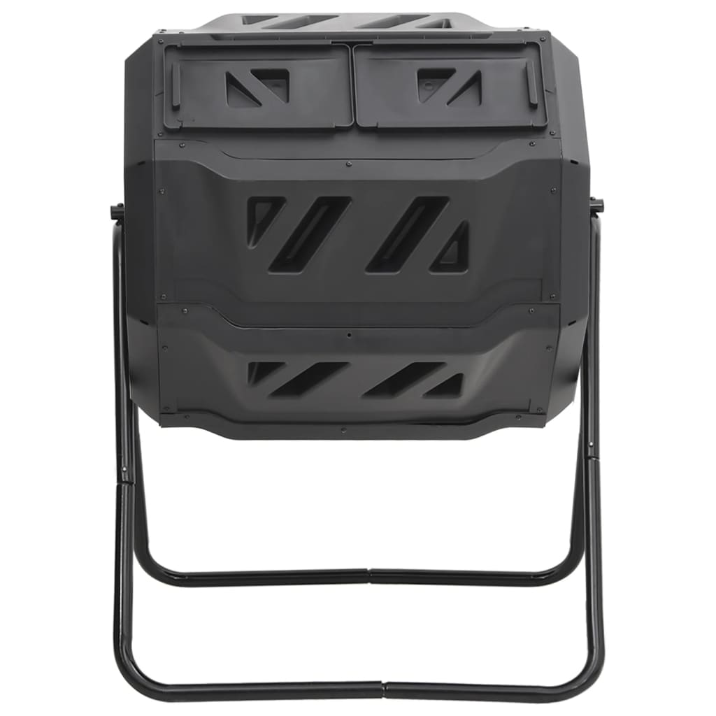 Bac à compost de jardin noir 73x64x95 cm 160 l