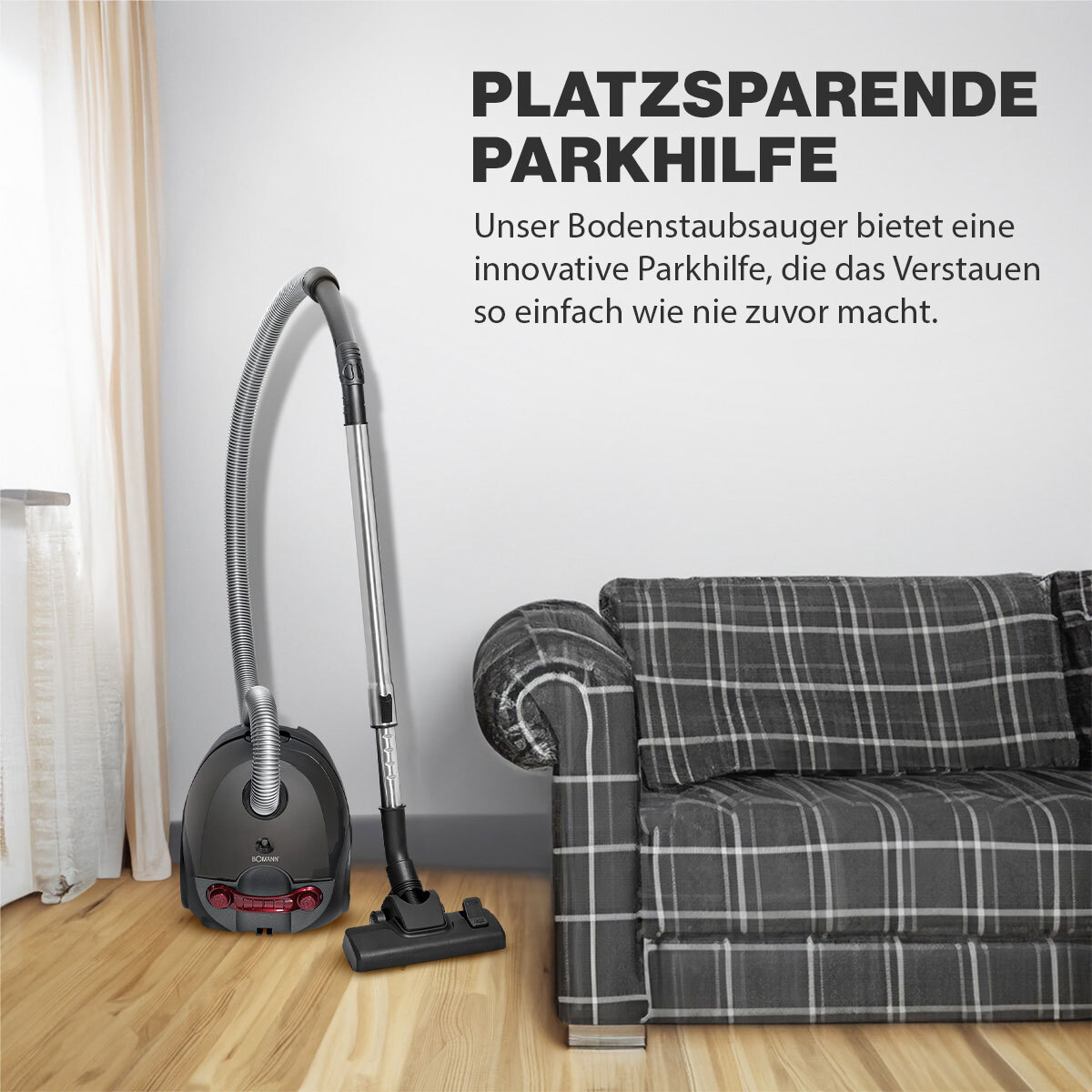 BOMANN Bodenstaubsauger BS 9019 CB N, grau 700 Watt