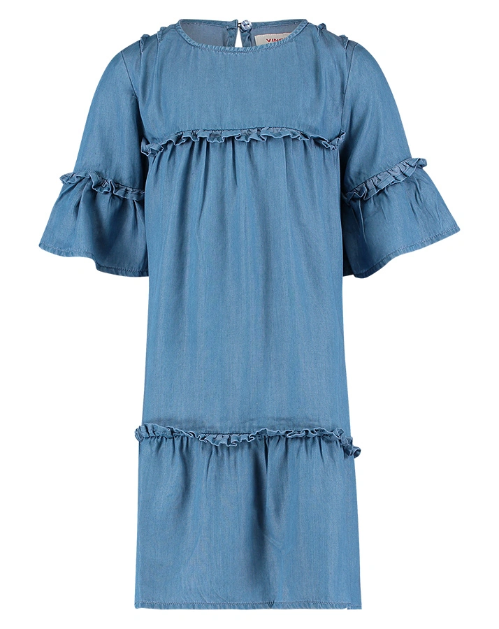 Jeans-Kleid PALOESKA in light blue vintage