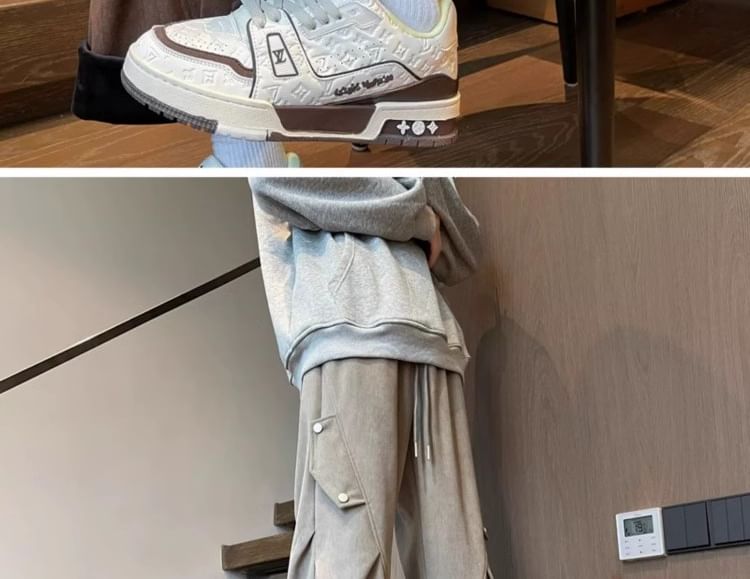 Savenne - Effen broek met wijde pijpen en trekkoord in de taille