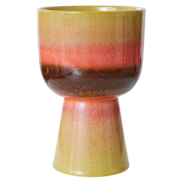 HKliving 70's Ceramic Retro bloempot Lime Green