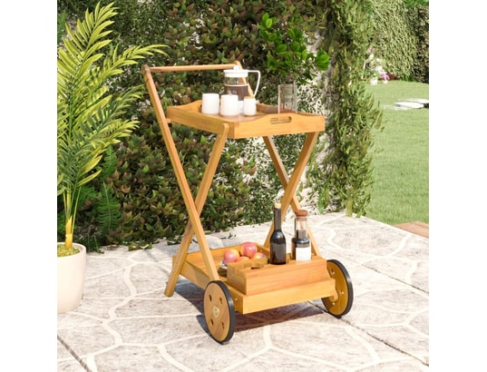 VIDAXL - Chariot à thé 54x87x90 cm bois massif d'acacia