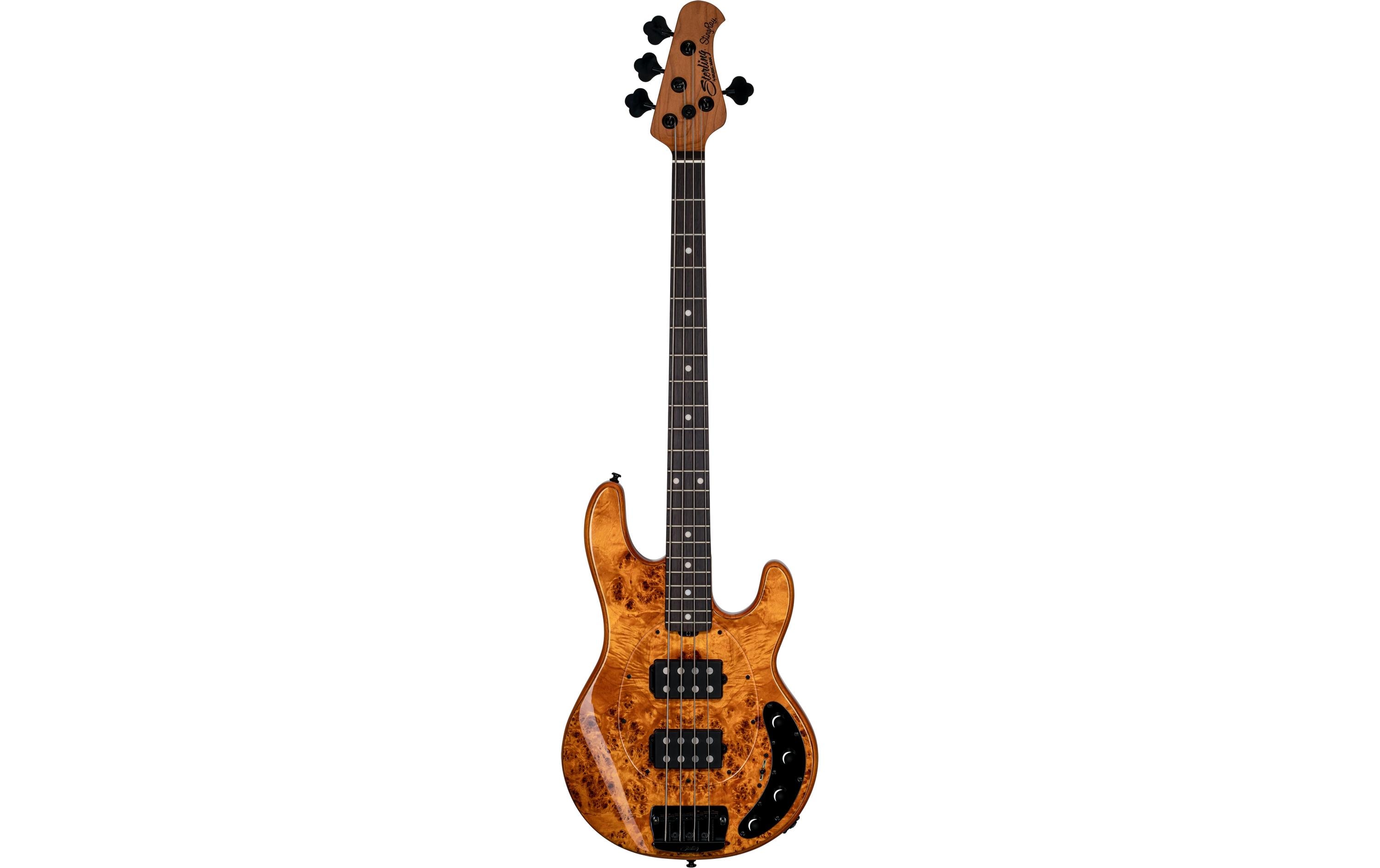 E-Bass StingRay Ray34 PB HH Amber<br>4-seitiger Bass mit Aktivelektronik und zwei Humbucker