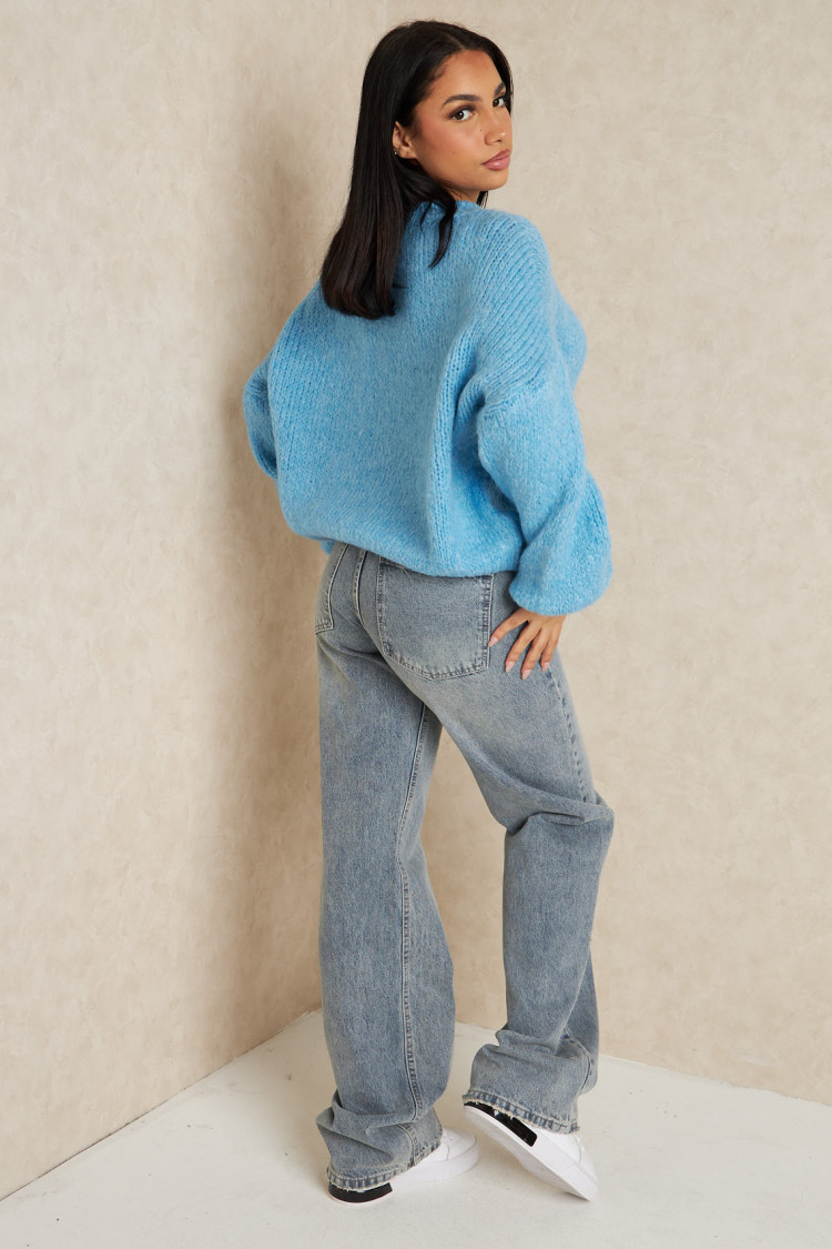 Pull en laine bleu