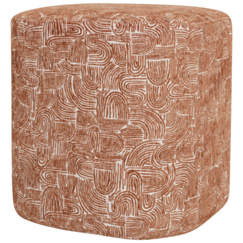 KARWEI poef Noé terracotta stof