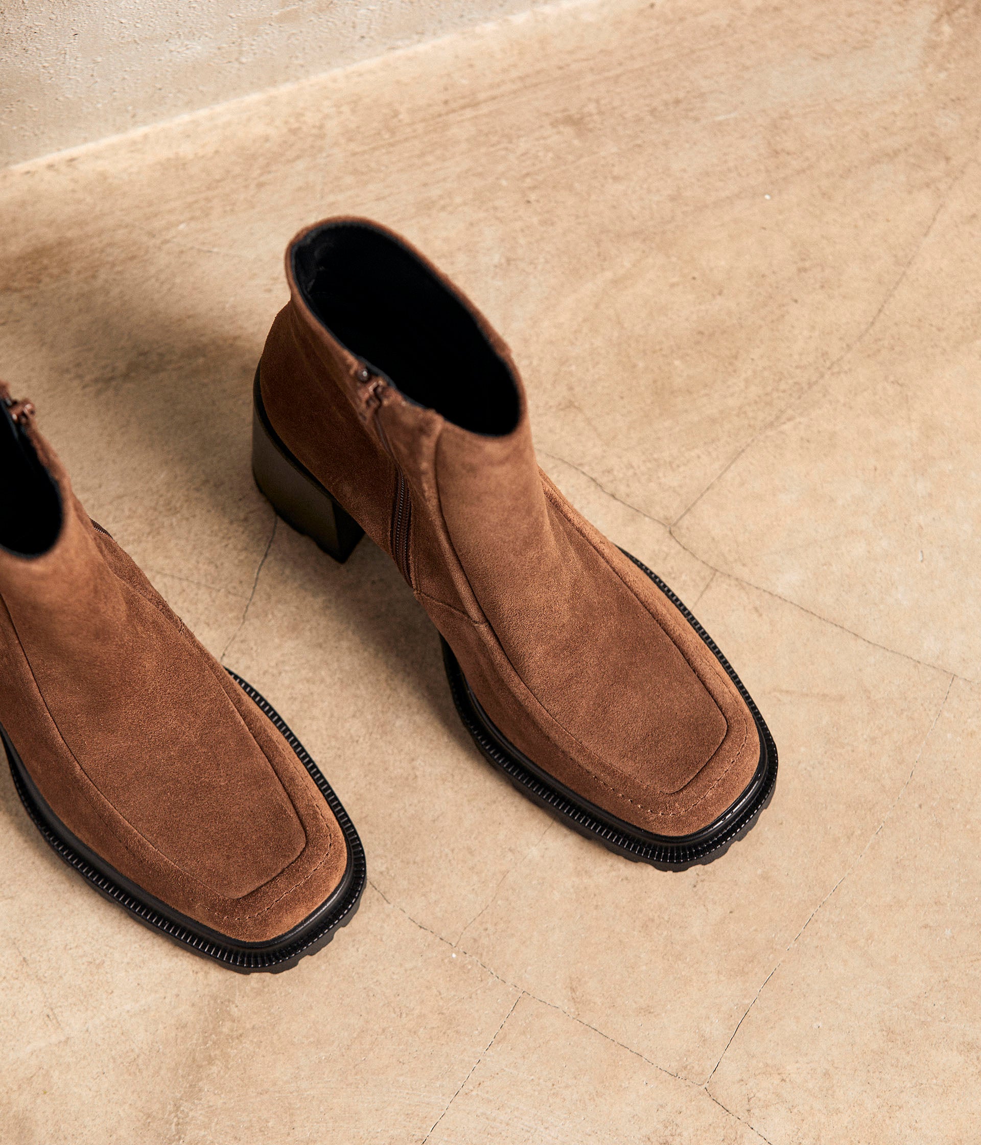 Boots cuir velours Arletty