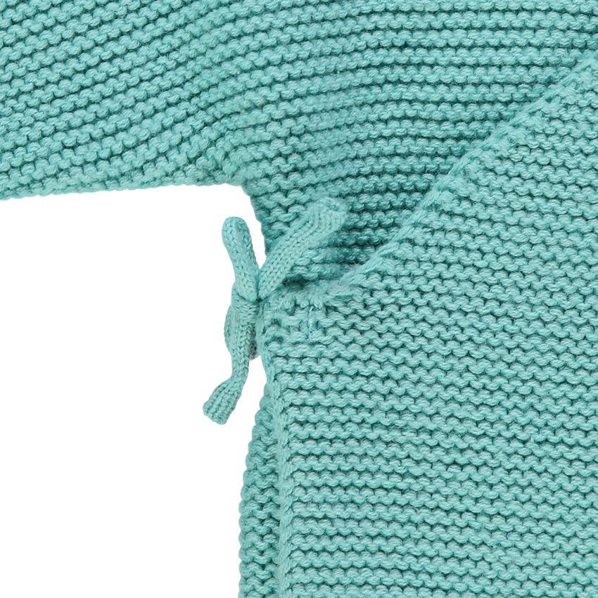 Gilet en tricot uni coton bio pour bébé garçon - Vert