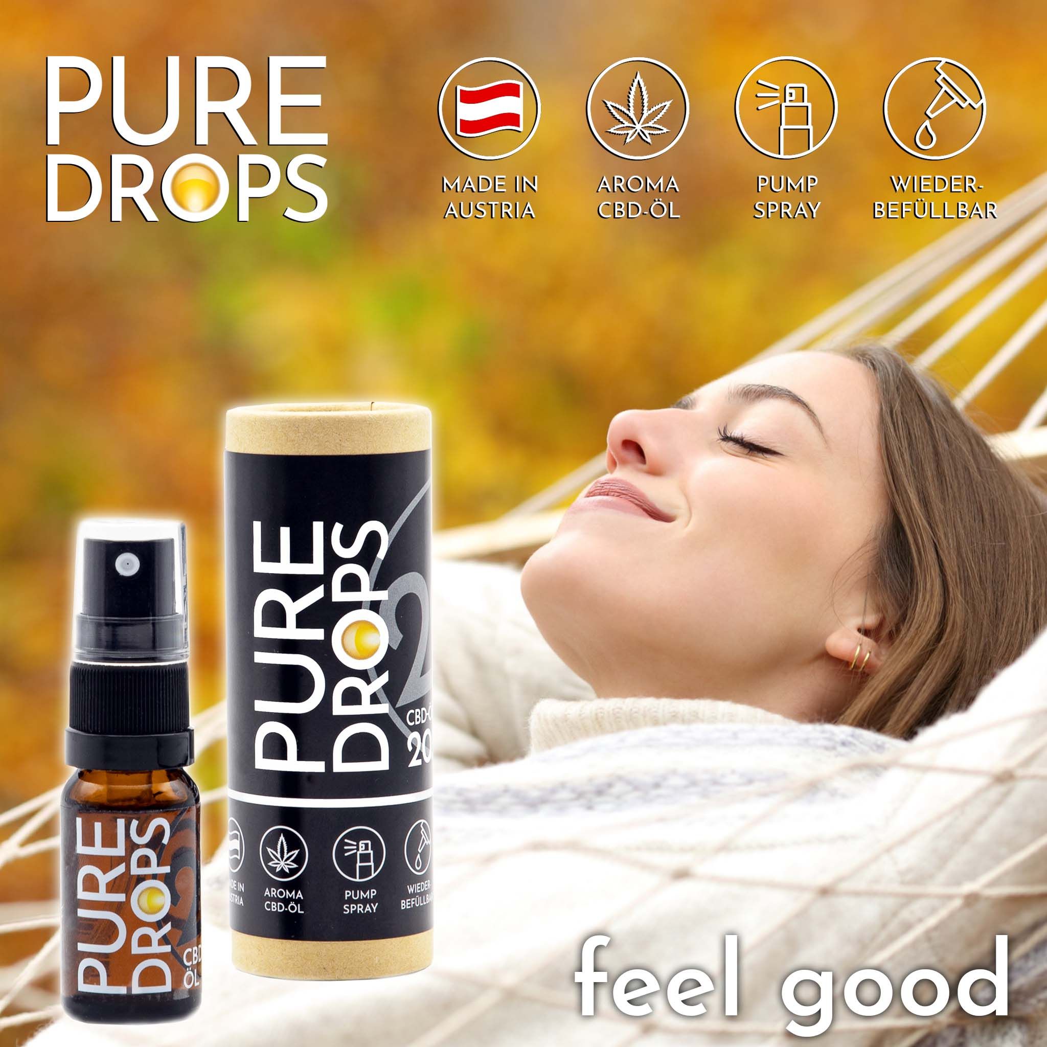 PURE DROPS 20% CBD ÖL Bundle 2+1 Gratis (5.520mg) CBD Vollspektrum aus Österreich Naturextrakt