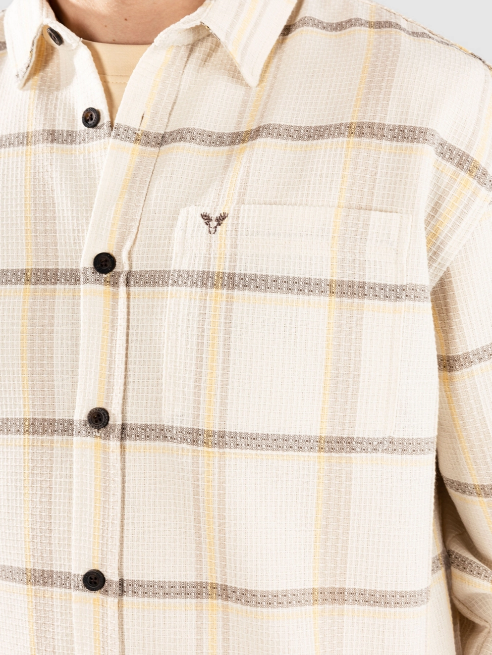 Fat Moose Myles Shirt ecru check